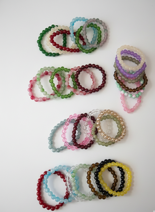 Coffret "Éclat Multicolore" – Lot de 6 Bracelets Élastiques en Perles