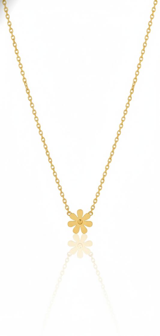 Collier Doré à Pendentif Fleur Marguerite.