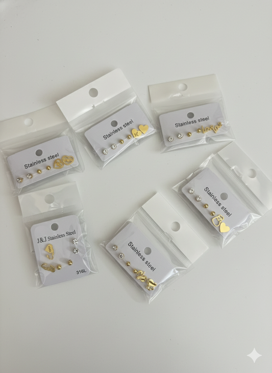 Ensemble de Boucles d'Oreilles en Acier Inoxydable 316L – Collection "Minimaliste"