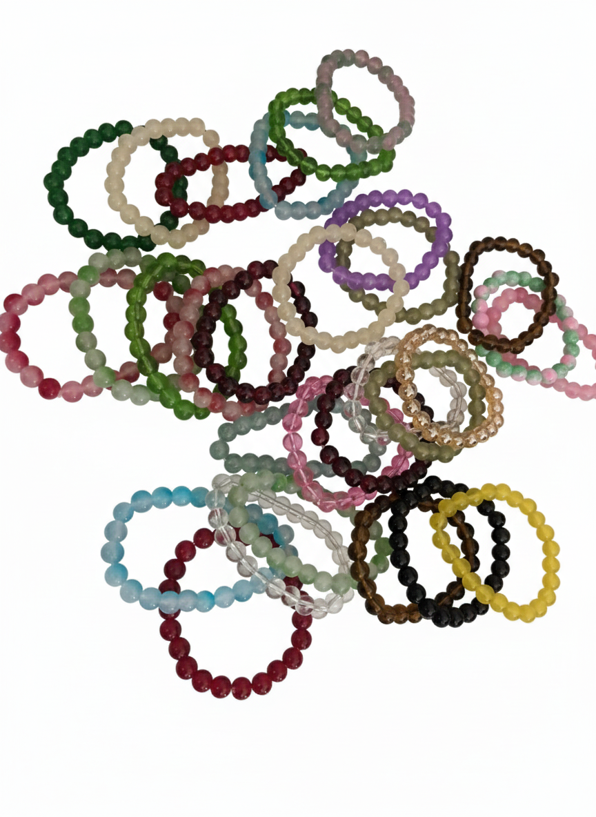 Coffret "Éclat Multicolore" – Lot de 6 Bracelets Élastiques en Perles